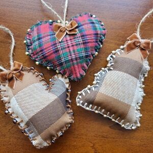 Set Of 3 hand-made Christmas Ornaments Holiday